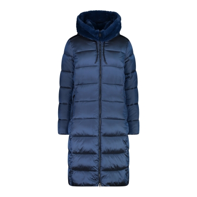 CMP Wintermantel Coat Fix Hood (Glanzeffekt, warm) inkblau Damen